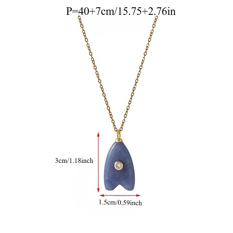 18k Dainty Natural Stone Arrow Necklace