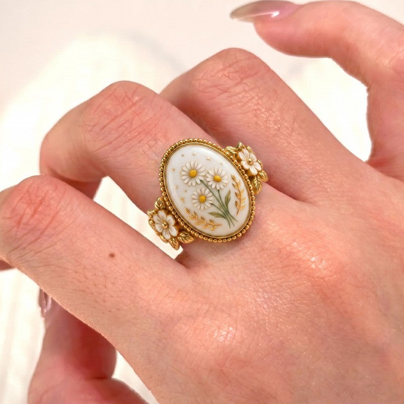 Romantic Floral Daisy Ring