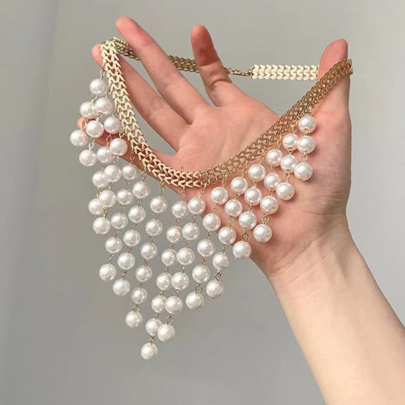 Elegant Multi-Strand Pearl Bib Necklace