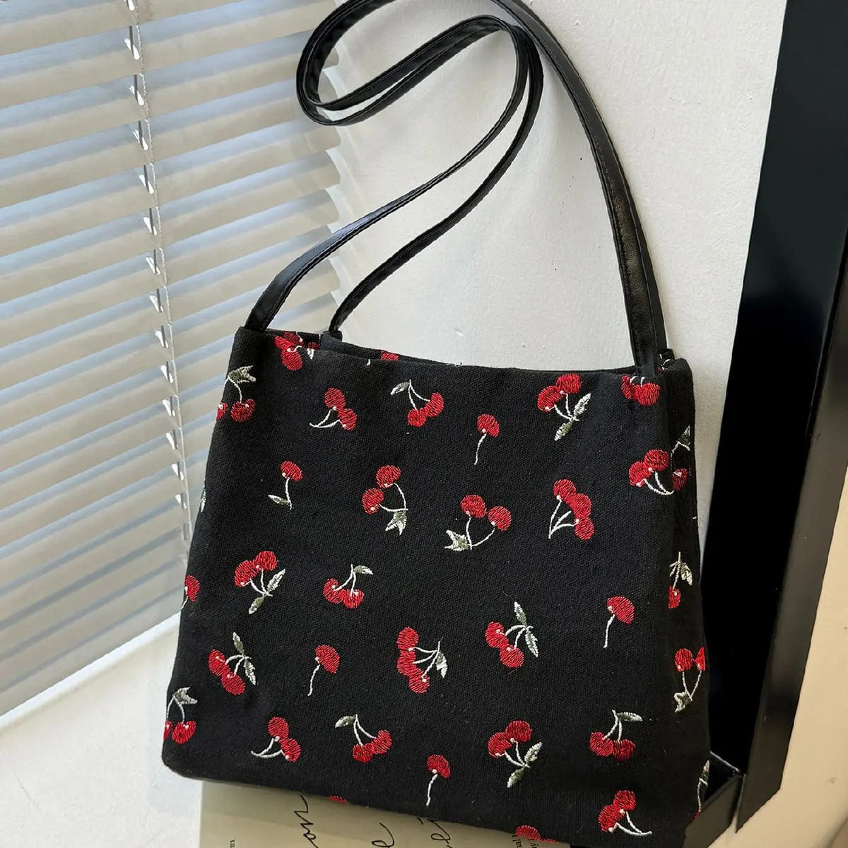Boho Floral Embroidered Canvas Tote