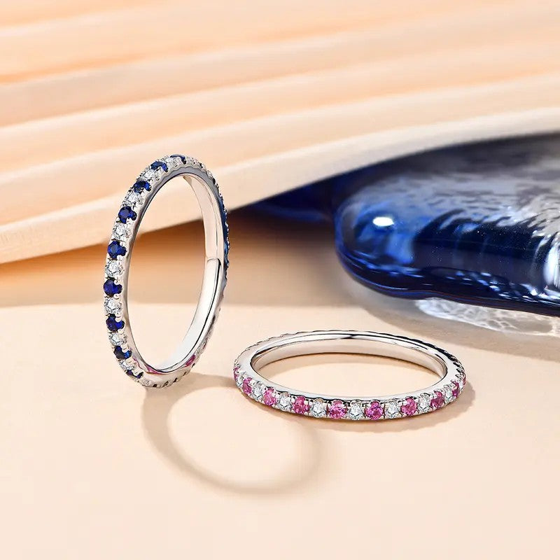 Elegant Blue Sapphire Eternity Band Ring