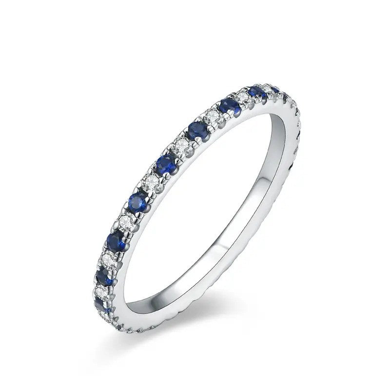 Elegant Blue Sapphire Eternity Band Ring