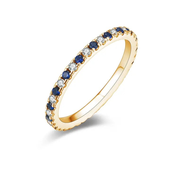 Elegant Blue Sapphire Eternity Band Ring