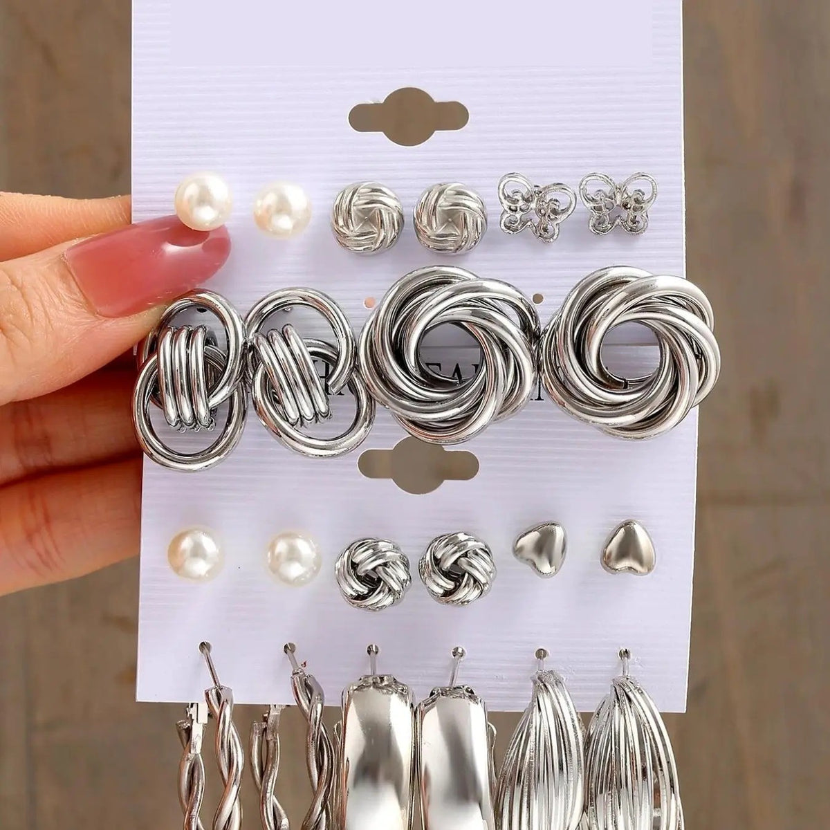 11pc Elegant Mixed Motif Stud Earring Set