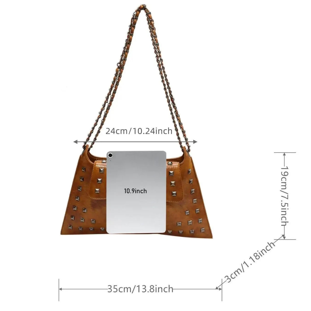 Edgy Rivet Chain Shoulder Bag