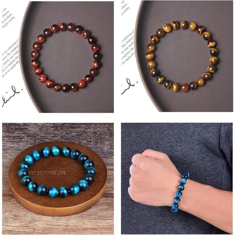 12pc Boho Natural Stone Bead Bracelet Set