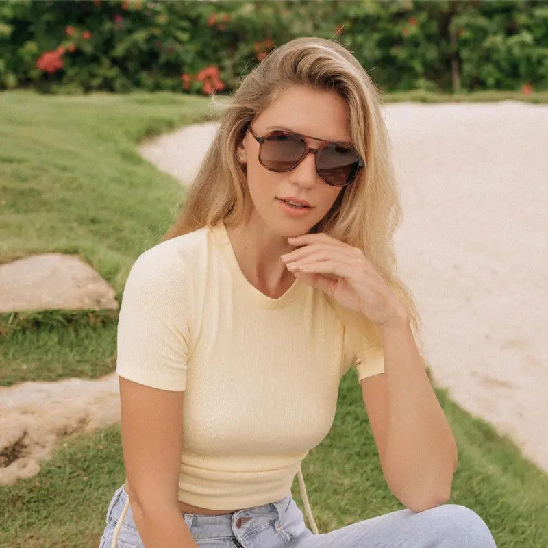 Classy Tortoise Aviator Sunglasses