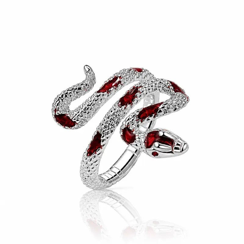 Classy Red Snake Ring