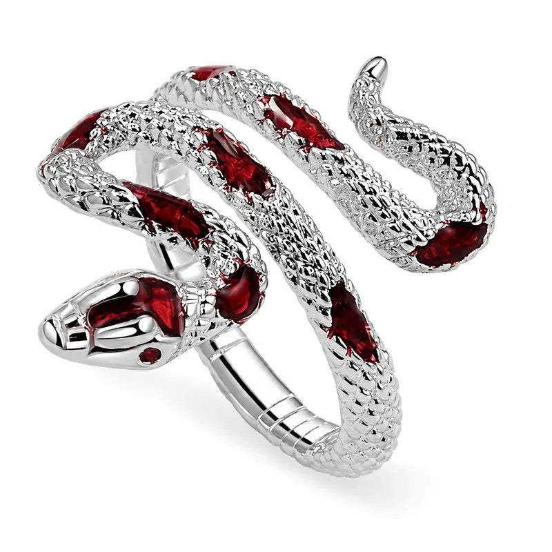 Classy Red Snake Ring