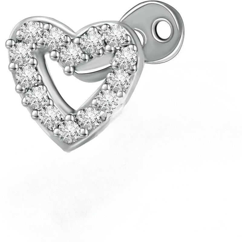 2pc Dainty CZ Heart Dermal Anchor Set