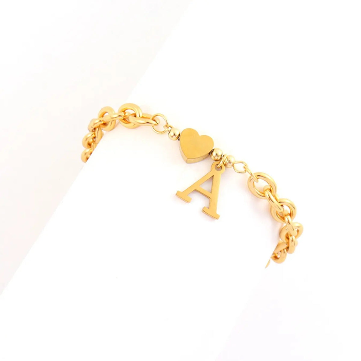 Dainty Heart Initial Anklet