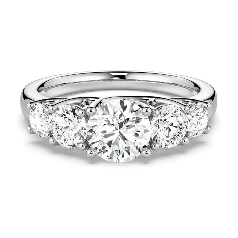 Elegant 5-Stone Round Moissanite Ring