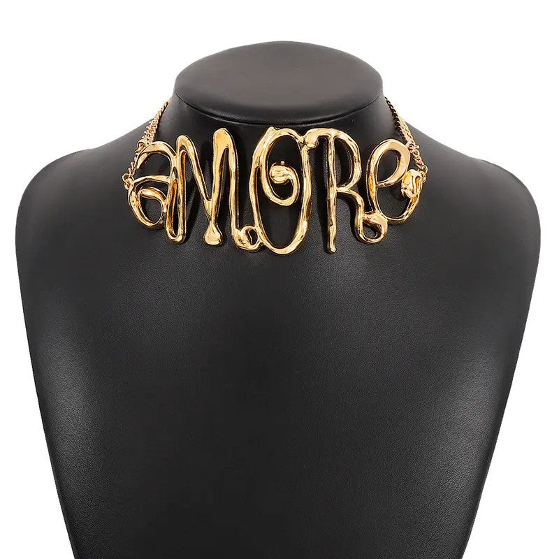 Elegant Script Letter Choker Necklace