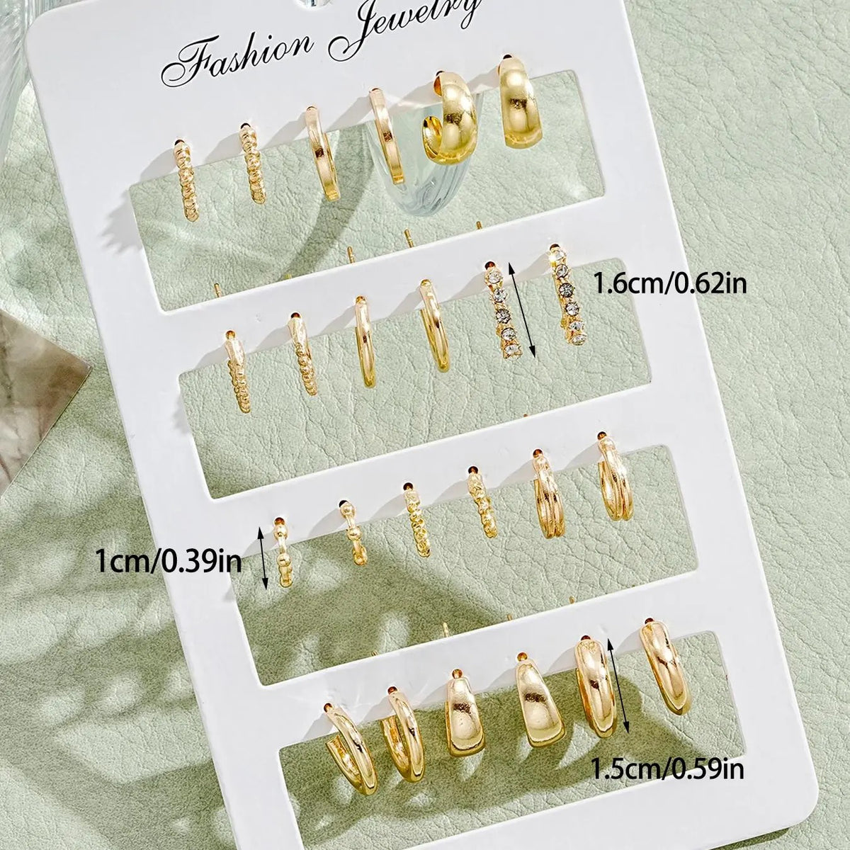 12pc Classy Mixed Textured Hoop Earring Set