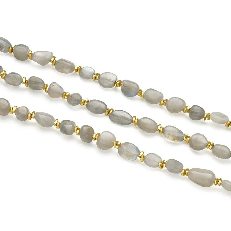 18k Boho Red Agate Bead Necklace