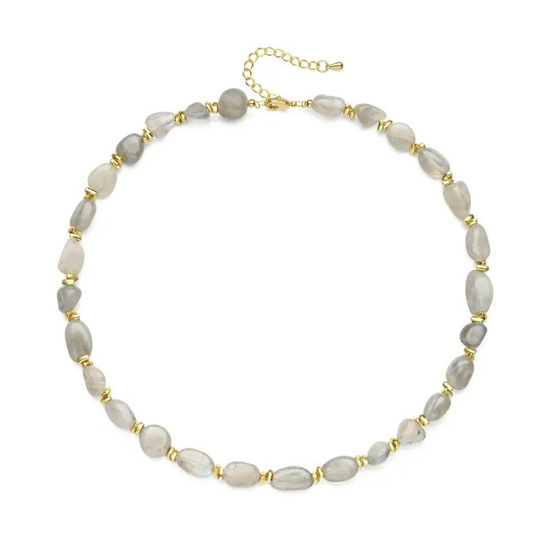 18k Boho Red Agate Bead Necklace
