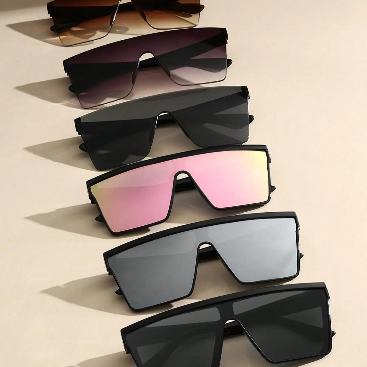 6pc Trendy Flat Top Sunglasses Set