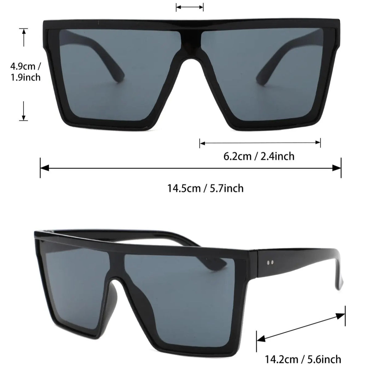 6pc Trendy Flat Top Sunglasses Set