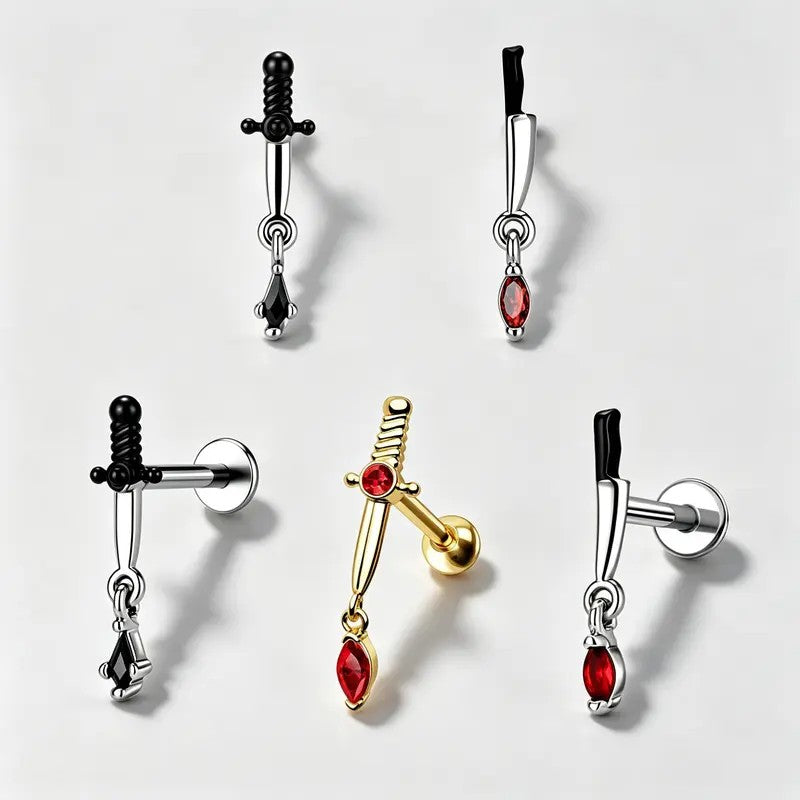 Dainty Sword Dagger Stud Earring
