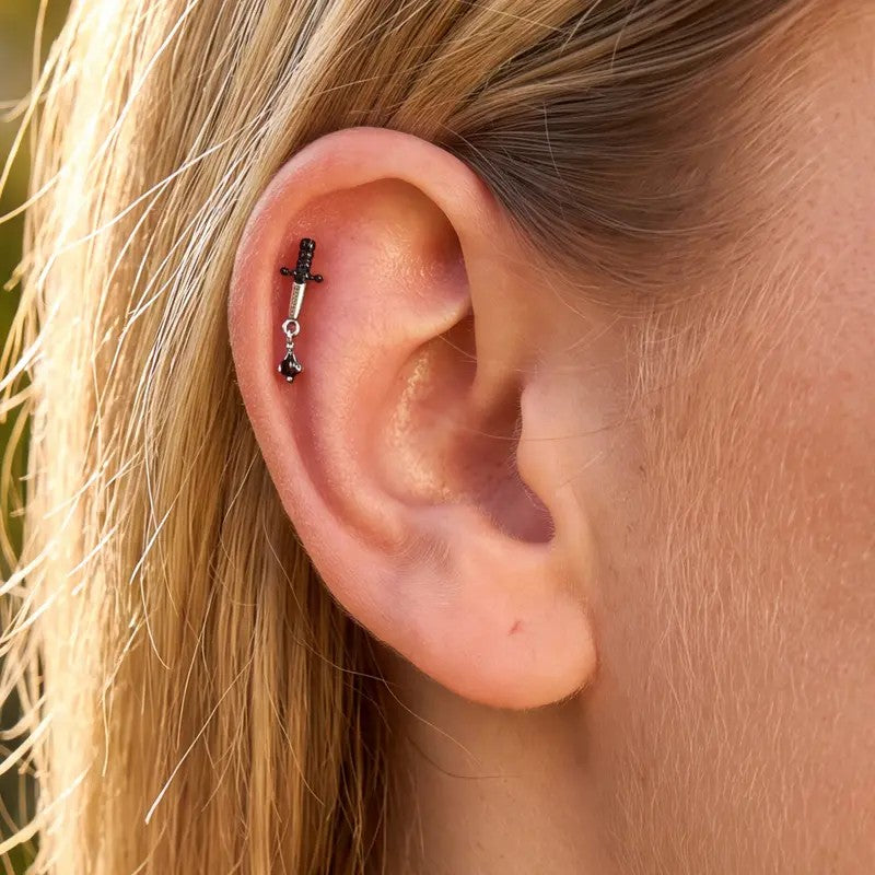 Dainty Sword Dagger Stud Earring