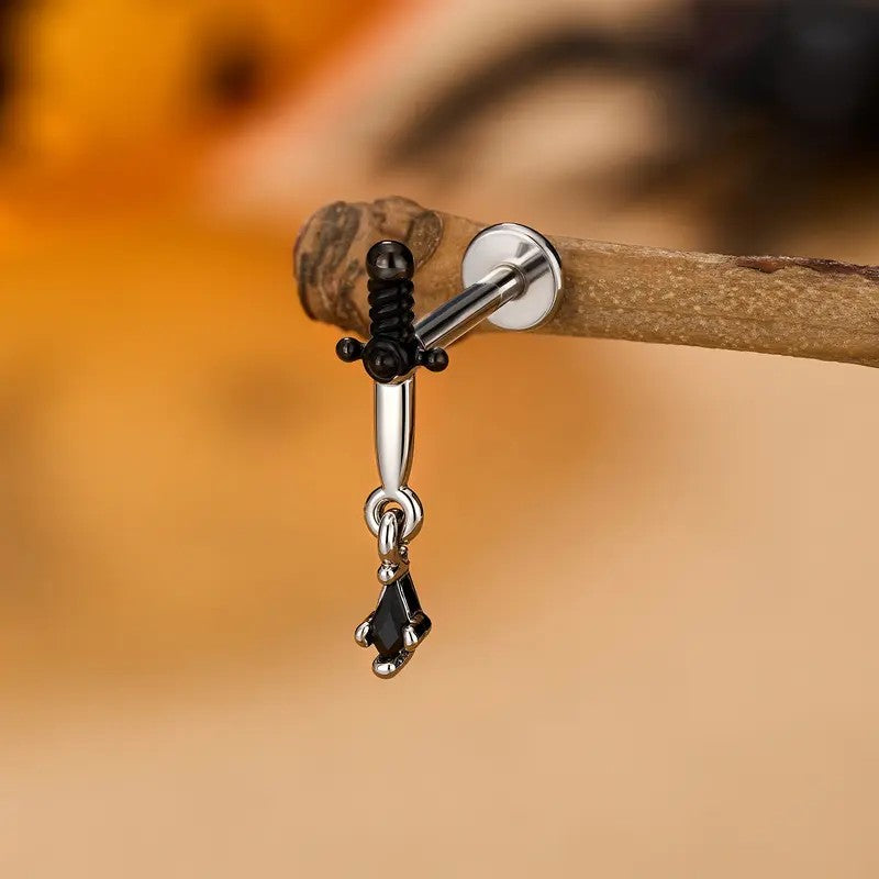 Dainty Sword Dagger Stud Earring