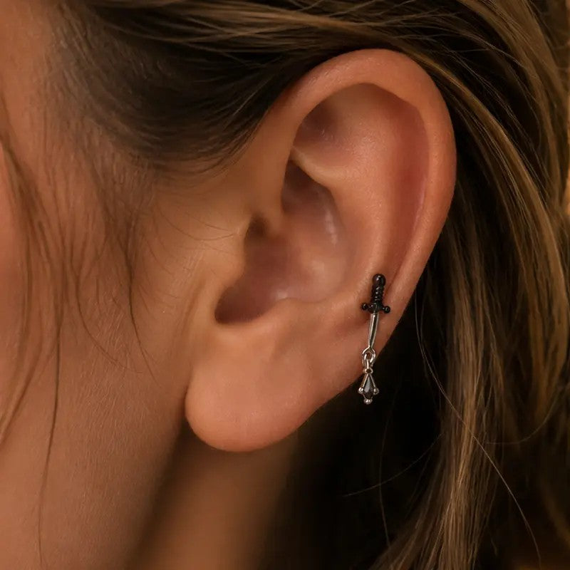 Dainty Sword Dagger Stud Earring