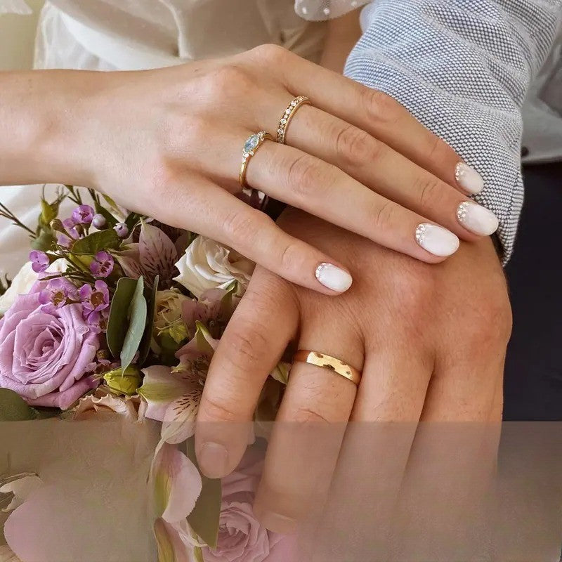 14k Dainty Mixed Motif Stackable Ring Set