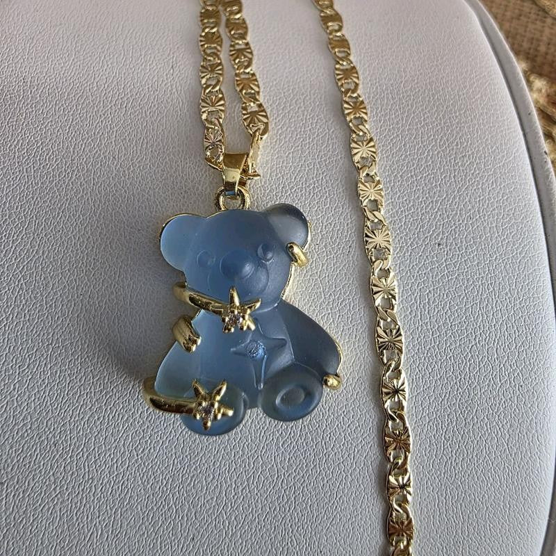 Dainty Translucent Bear Necklace