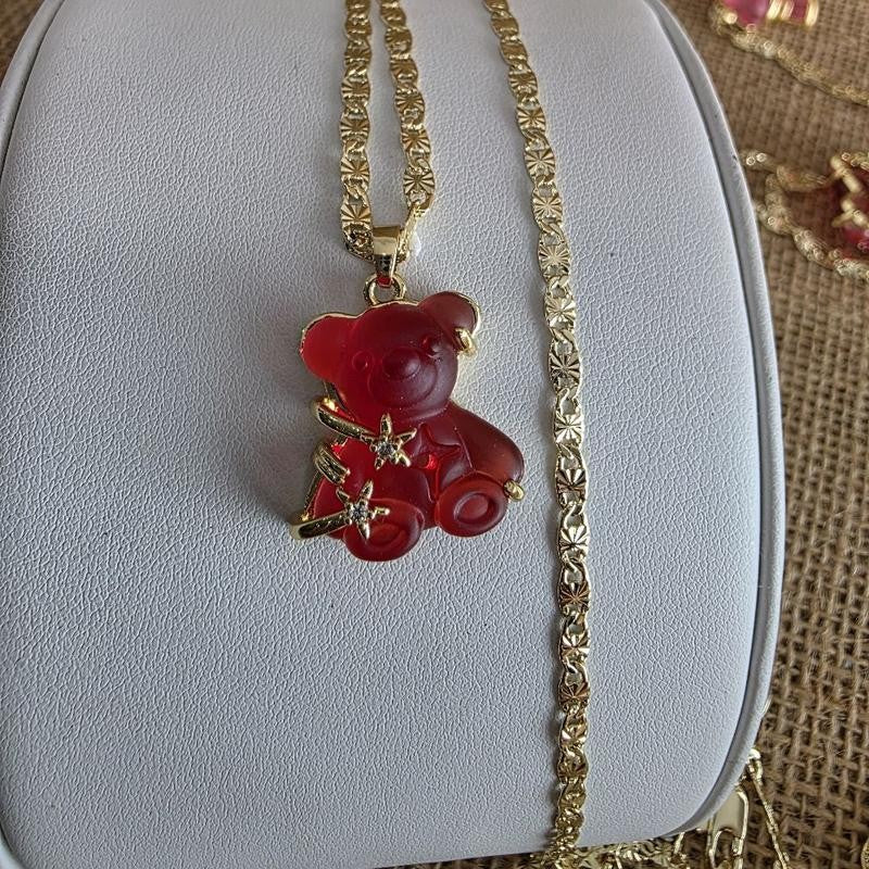 Dainty Translucent Bear Necklace