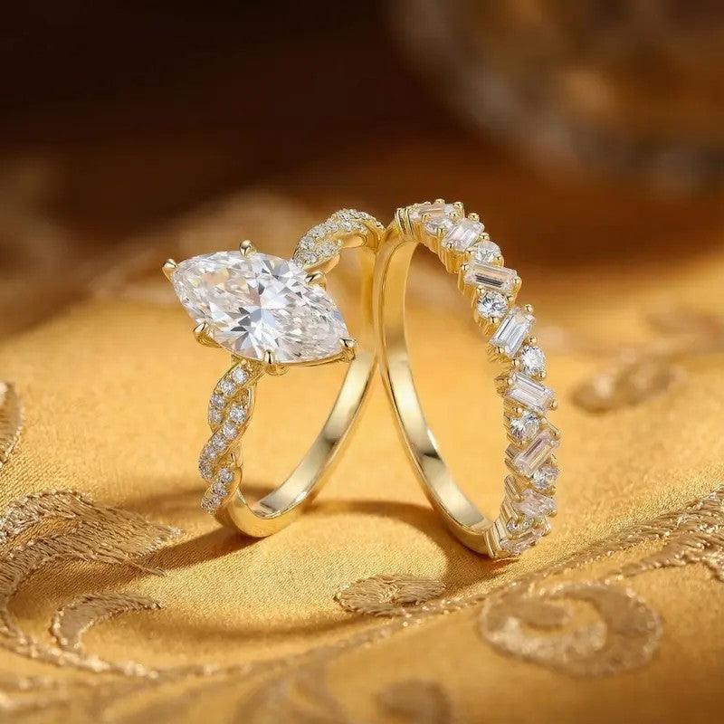 S925 Elegant Marquise Twist Ring
