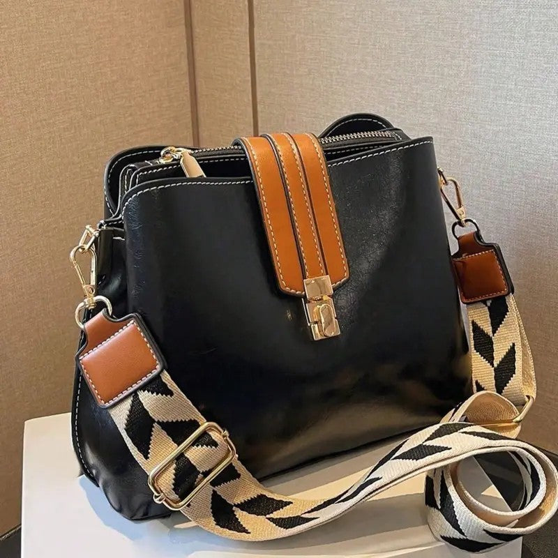 Elegant Colorblock Crossbody Bag