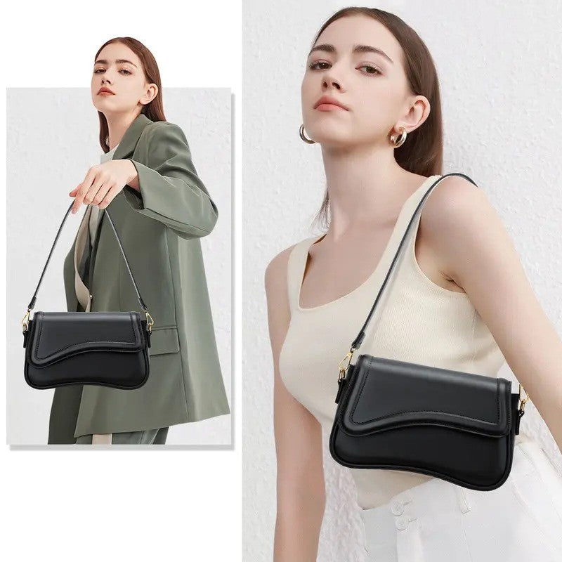 Classy Wave Flap Crossbody Bag