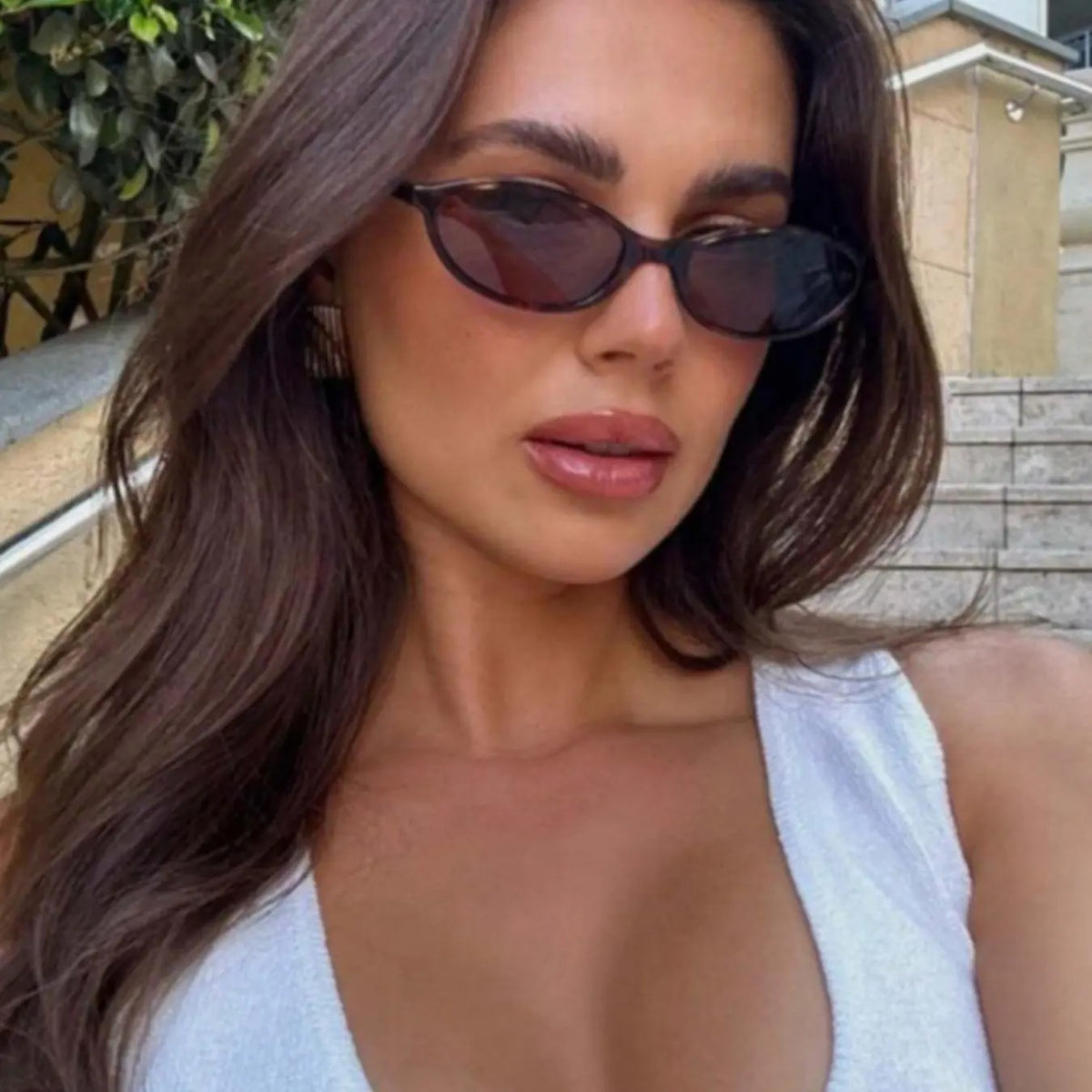 Classy Leopard Oval Sunglasses