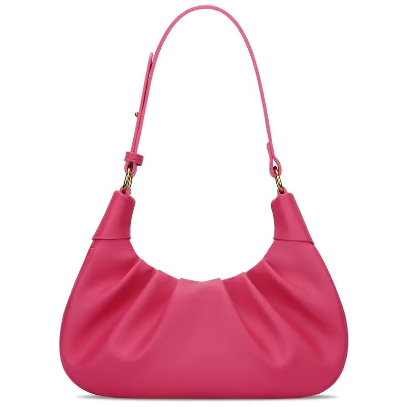 Chic Ruched Crescent Shoulder Bag