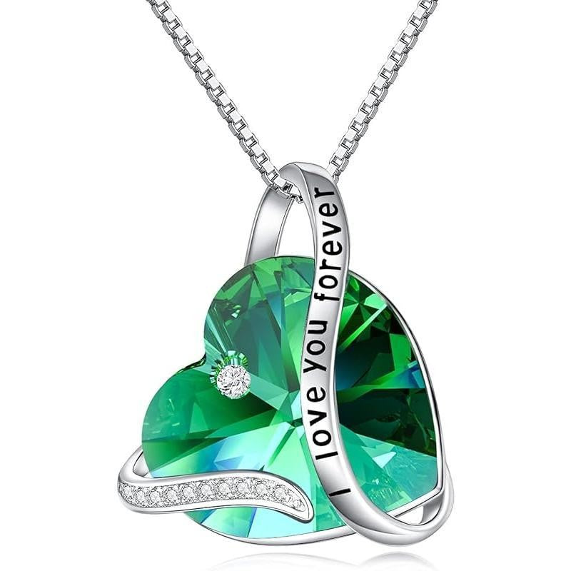 S925 Romantic Green Heart Necklace