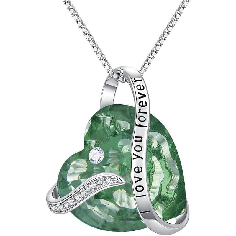 S925 Romantic Green Heart Necklace