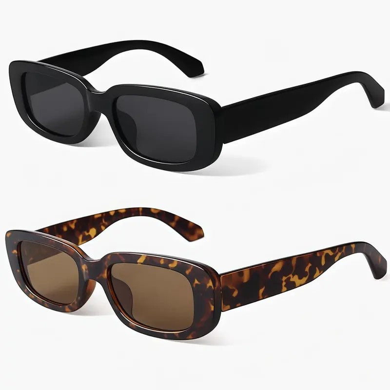 2pc Classy Rectangular Sunglasses Set