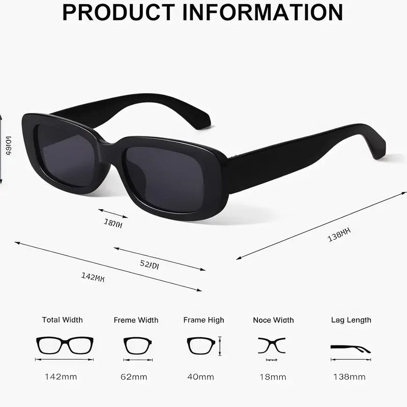 2pc Classy Rectangular Sunglasses Set