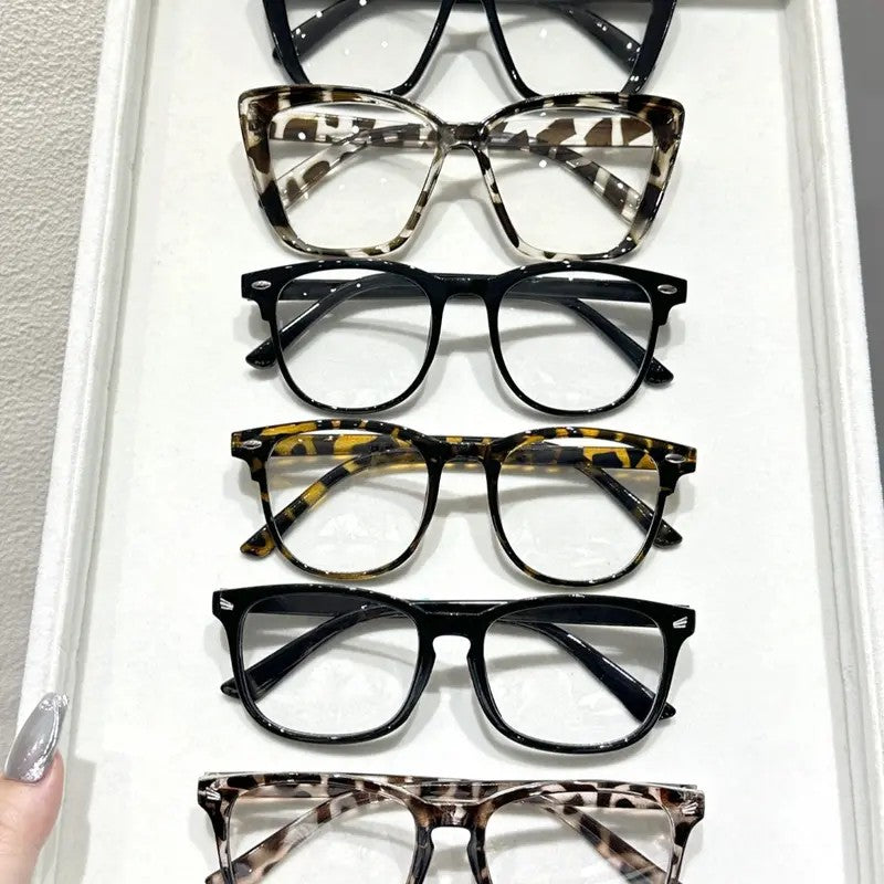 6pc Classy Leopard Acetate Glasses Set