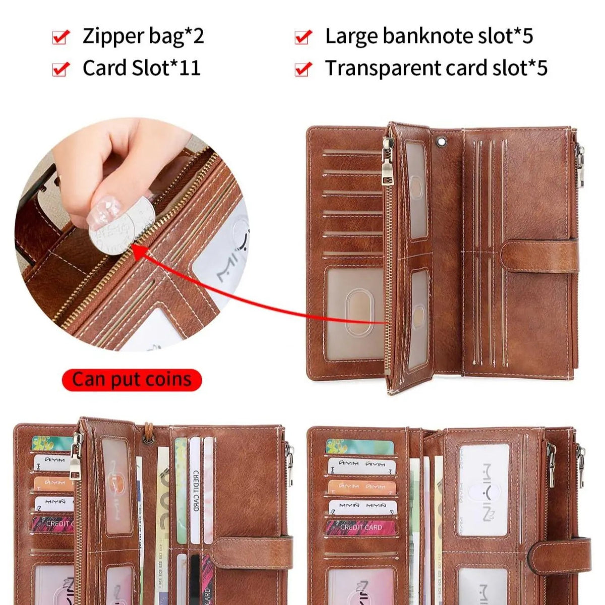 Classy Leopard Print Zipper Wallet