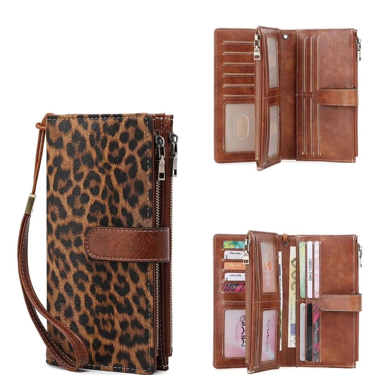Classy Leopard Print Zipper Wallet