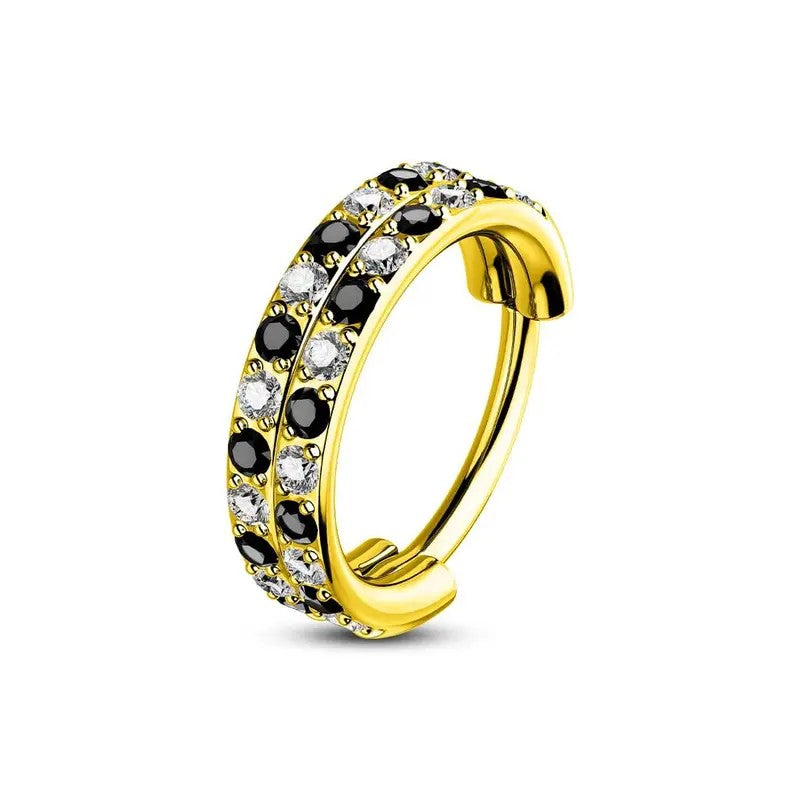 Dainty Checkerboard CZ Clicker Nose Ring