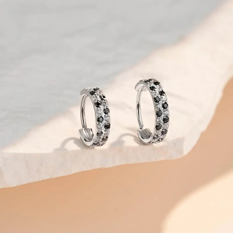 Dainty Checkerboard CZ Clicker Nose Ring