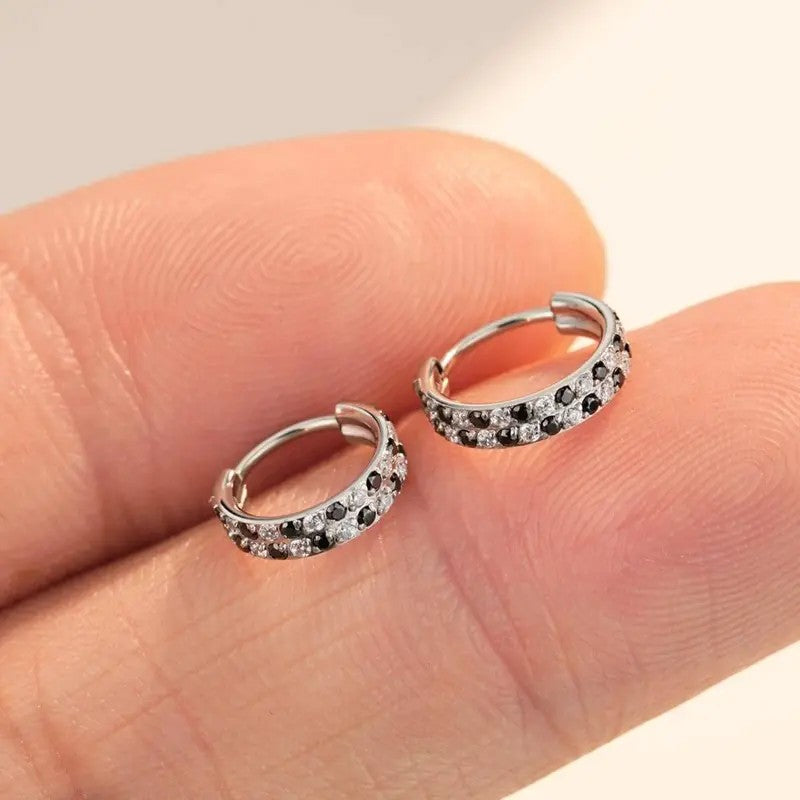 Dainty Checkerboard CZ Clicker Nose Ring