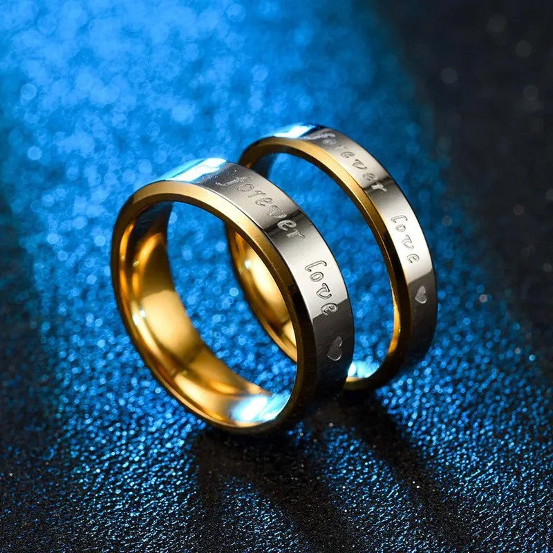 Romantic Forever Love Inscription Ring Set