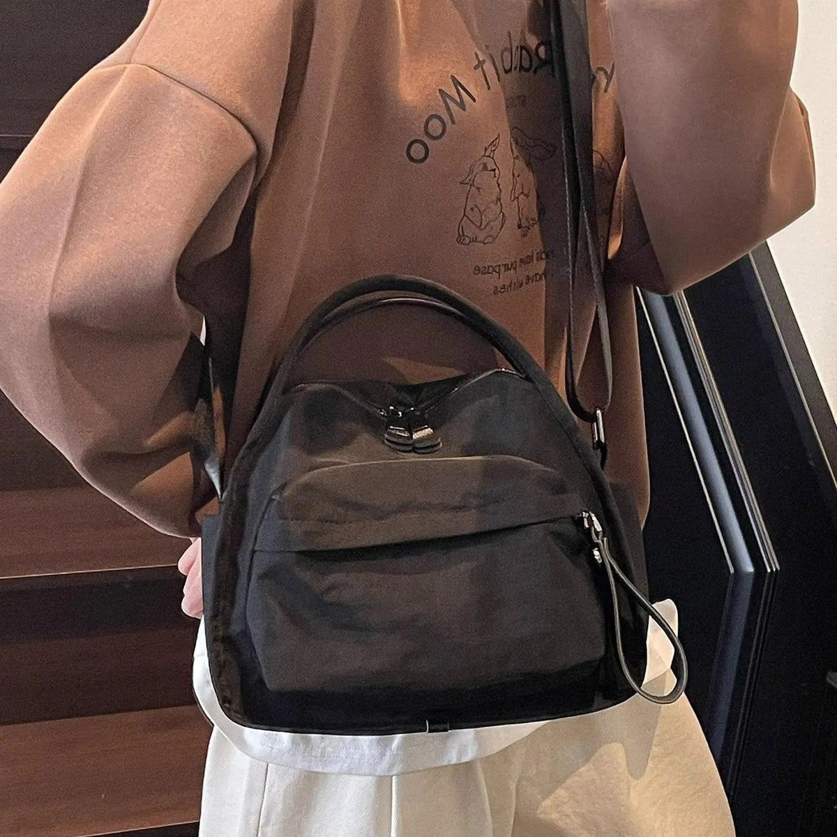 Elegant Minimalist Nylon Crossbody Bag
