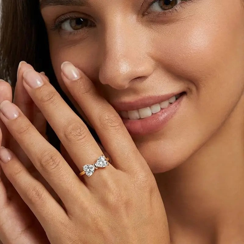S925 Romantic Heart Moissanite Ring