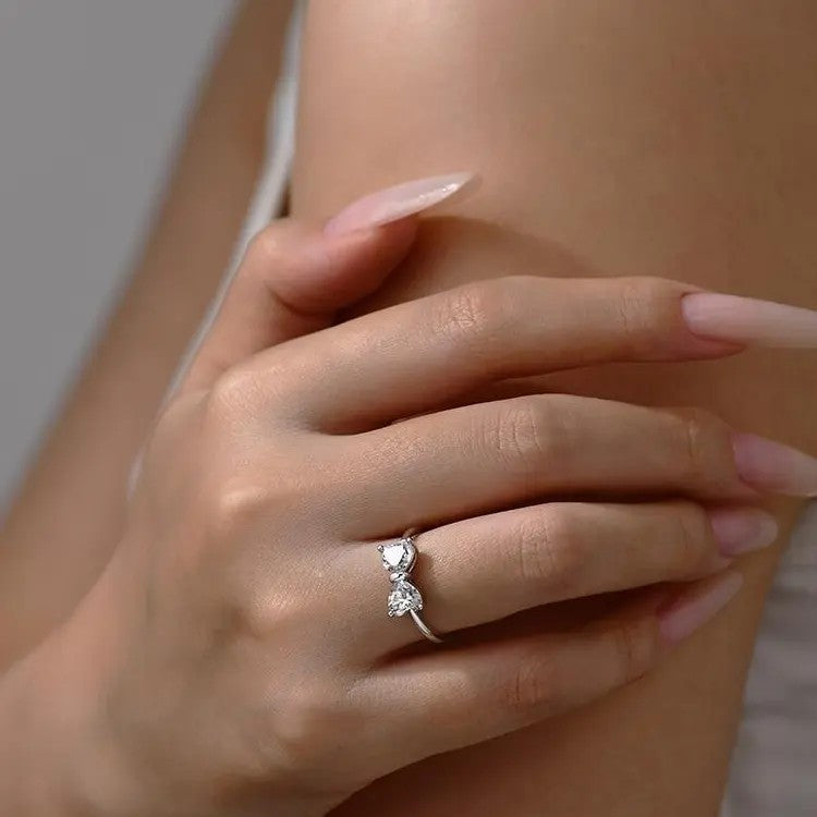 S925 Romantic Heart Moissanite Ring