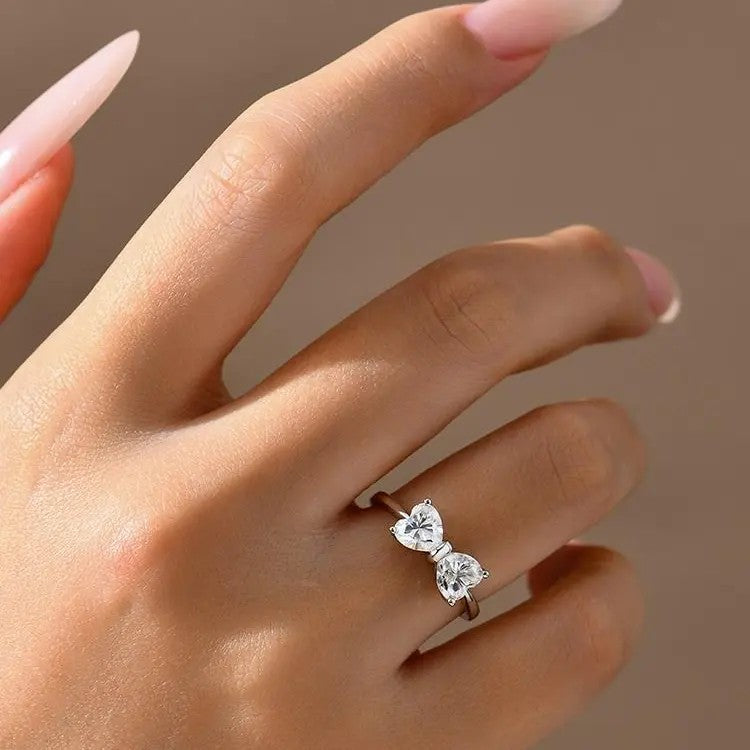 S925 Romantic Heart Moissanite Ring