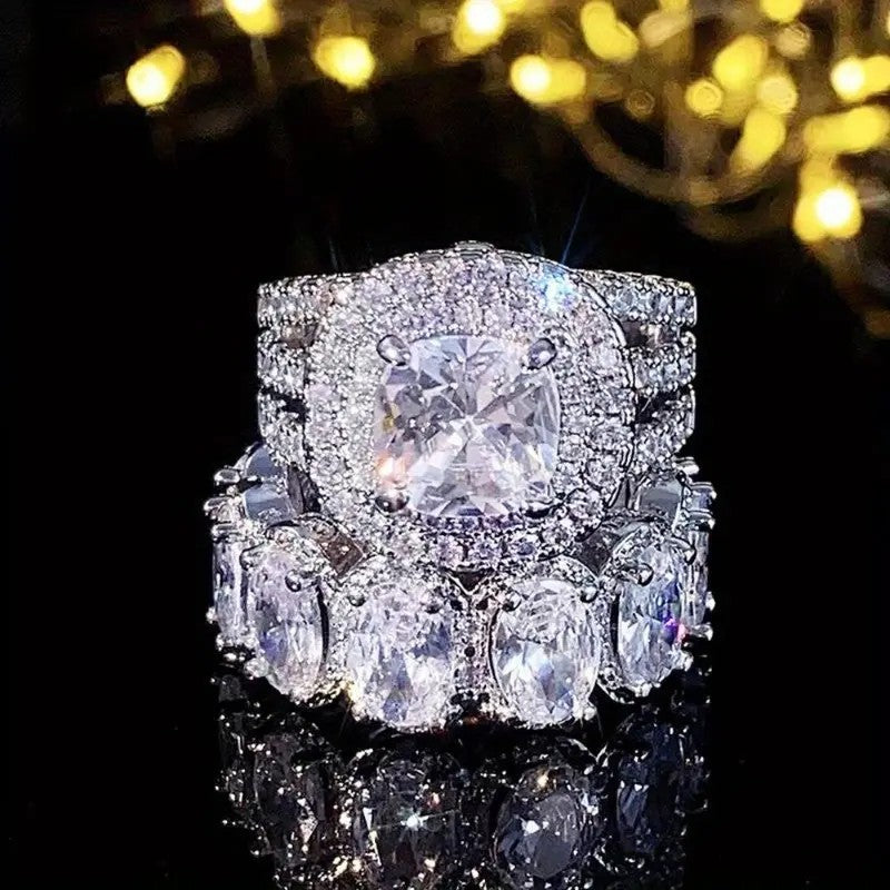 Classy Pink Zircon Halo Ring